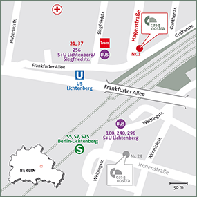 Lageplan Standort Hagenstraße 1, 10365 Berlin