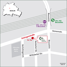 Lageplan Standort Sickingenstraße 76a, 10553 Berlin